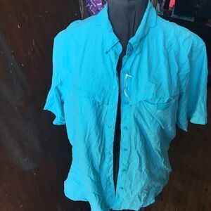 Bright blue World Wide Sportsman 2x button down